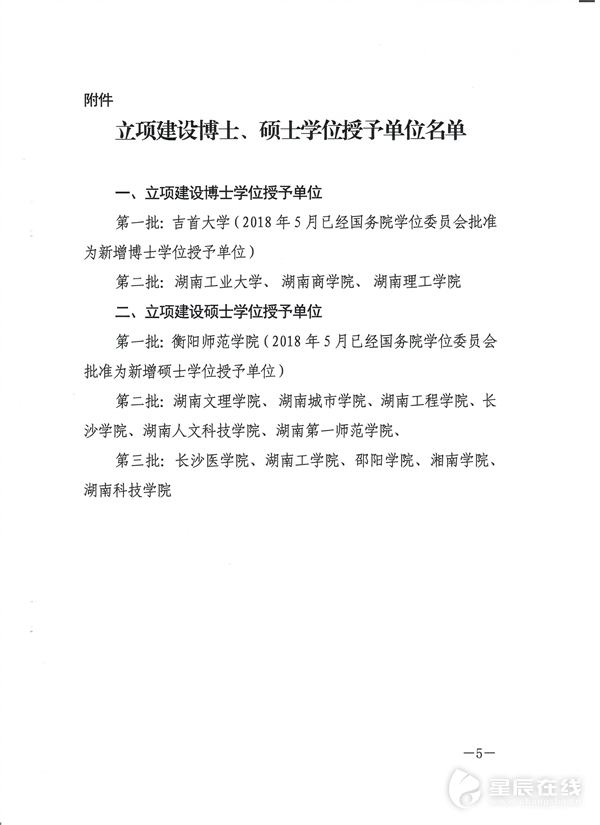 重磅!湖南立项建设新增博士、硕士学位授予单