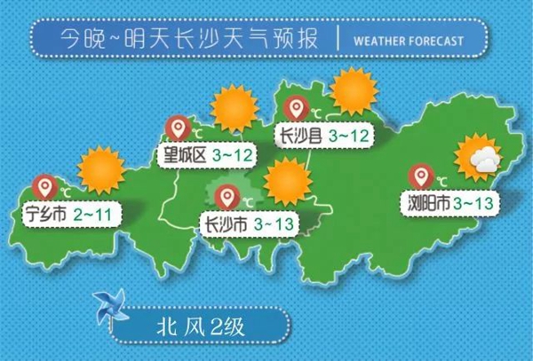 (2月10日至11日长沙地区天气预报.单位:℃)