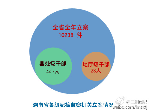 湖南省纪委公布打虎拍蝇大数据 给2015反腐